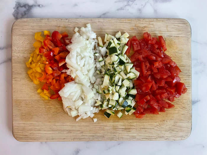 I prepped all the vegetables before firing up the stove.