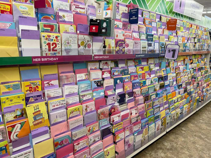 Dollar Tree carries a very large selection of Hallmark cards for any occasion.