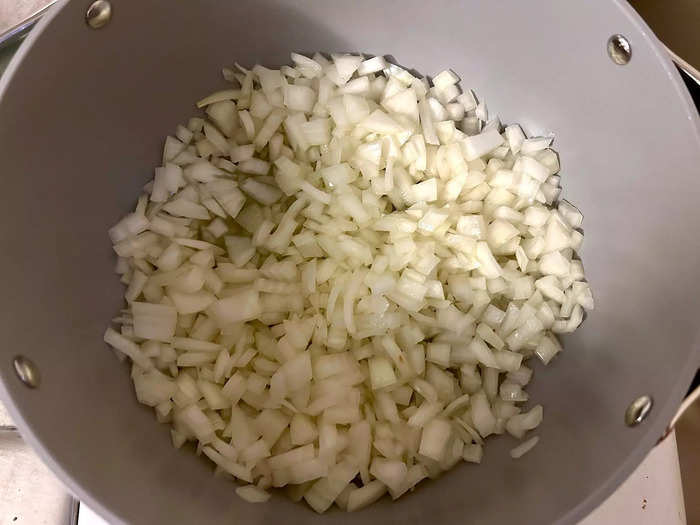 Then I began to cook my onions. 