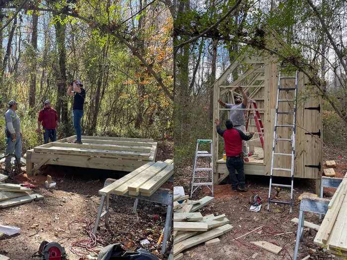 The couple initially hired a tiny-house contractor to build the glass structure. But they ended up needing to finish it themselves, which took five months.