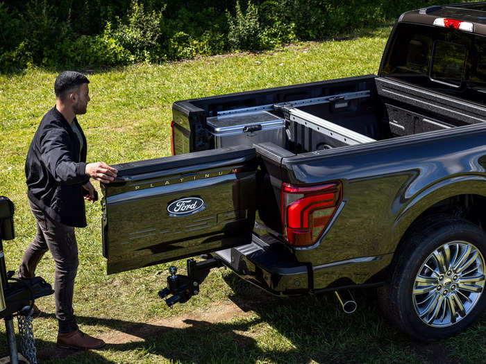 The 2024 Pro Access Tailgate swings open like a door to allow for easy access to the bed.