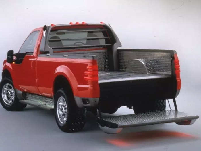 In 2007, Ford debuted a new truck concept with a tailgate that lowers to be used as a step.