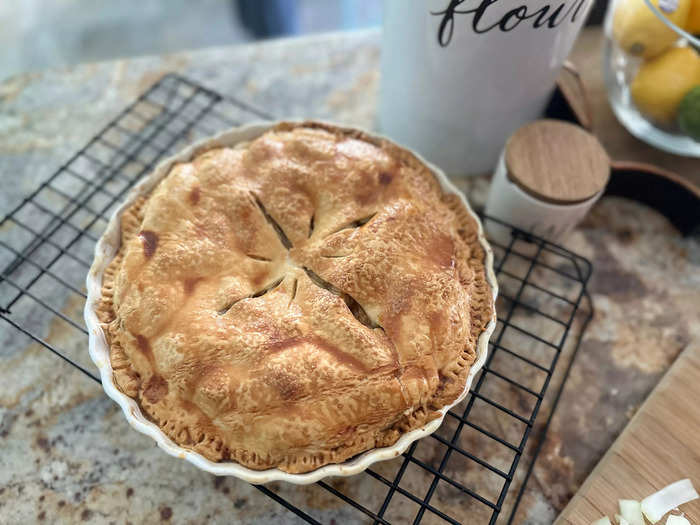 The deep-dish apple pie was a hit with my guests.