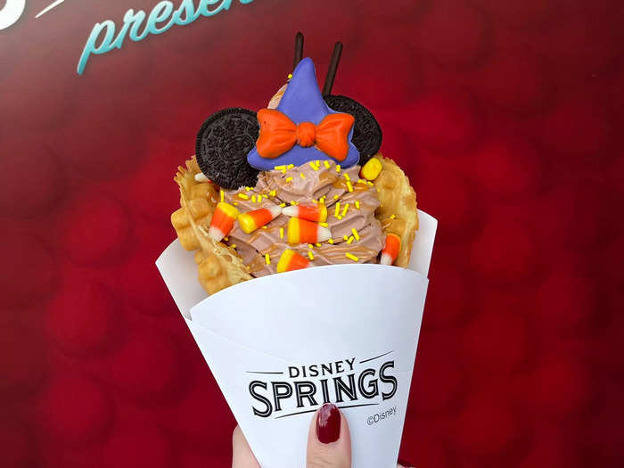 The Minnie witch waffle sundae from Marketplace Snacks didn