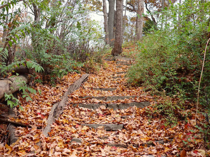 The bridges led to a set of stone stairs up one side of the bluff.