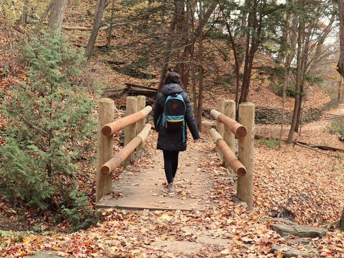 After wandering around the beach, we continued along the trail and encountered more bridges.