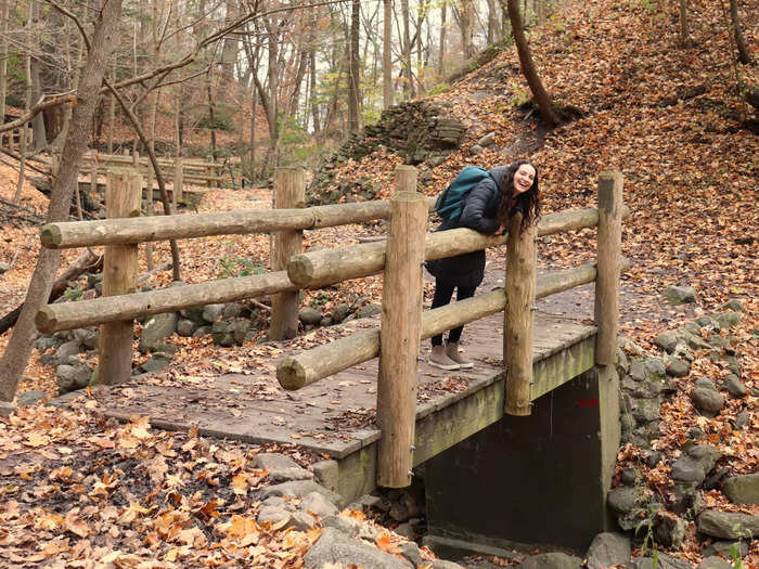 Others crossed over streams and drops in the ravine.