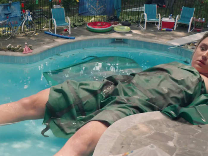 A super-sized Emma wakes up in a pool at the start of episode five.