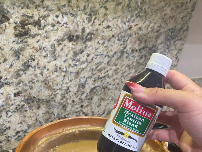 Lastly, add a splash of Mexican vanilla for flavor.