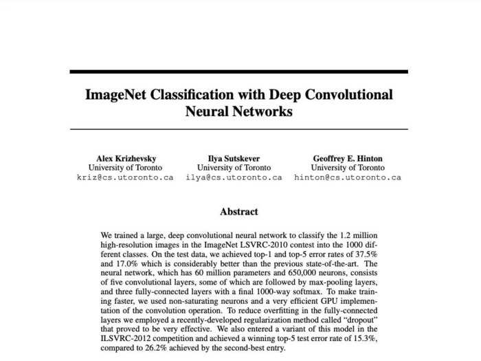 Sutskever, Krizhevsky, and Hinton authored the famous ImageNet white paper in 2012.