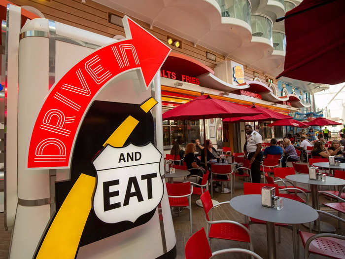 There was even a recognizable Johnny Rockets serving up classic burgers and fries, although dining here comes at an additional cost.