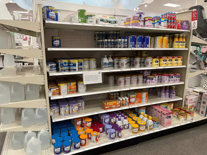 Even the baby formula, which was restricted to four per person in both stores, remained open and accessible on the shelves.