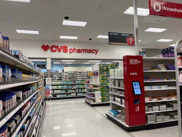 The CVS pharmacy was about the same size in both locations.