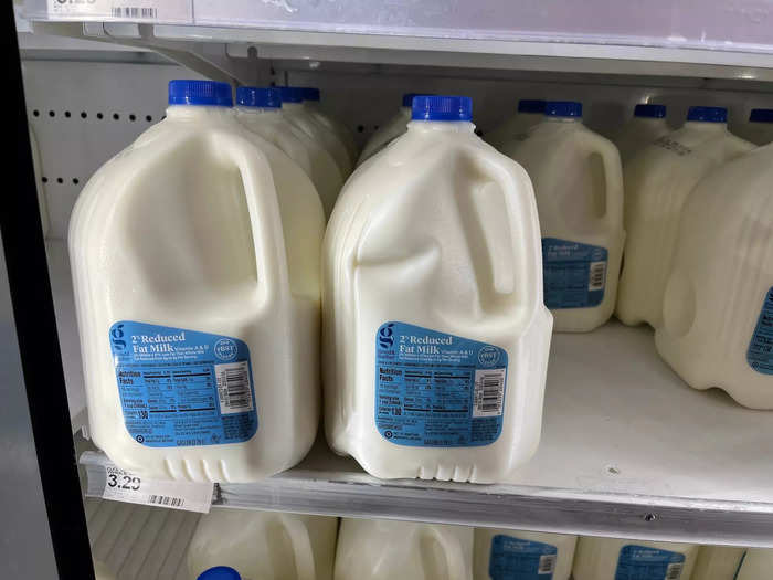 A gallon of milk at the Midwestern Target was cheaper, priced at $3.29.