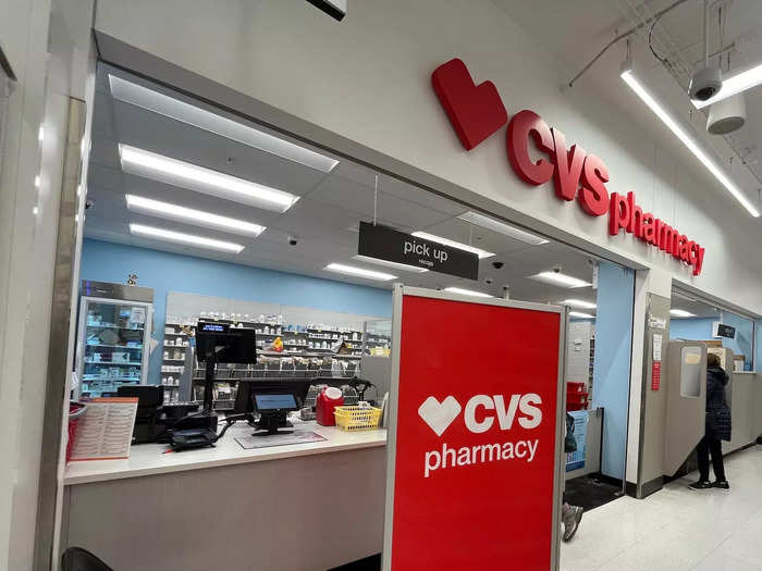 Towards the back of the store, a CVS pharmacy offered prescription pick ups and vaccine appointments.