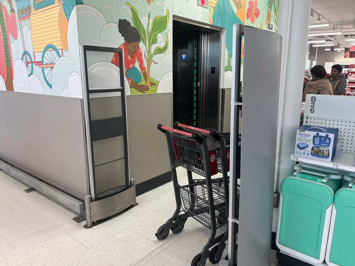 The store had a few small shopping carts, but most people carried items around in baskets or reusable bags.