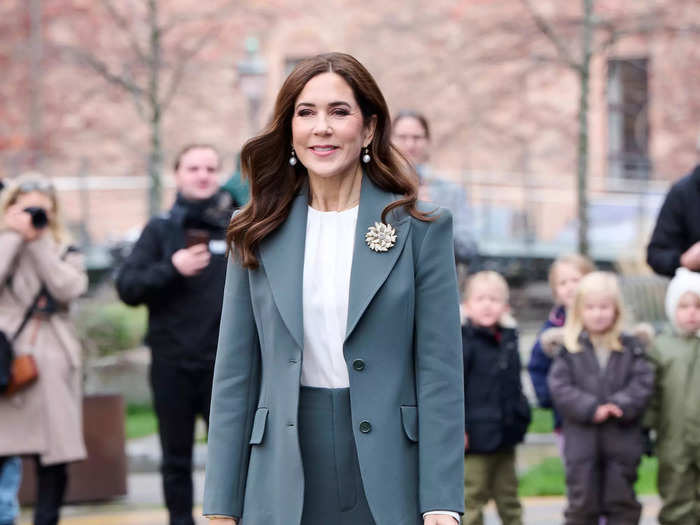 At one of her most recent royal engagements in November 2023, the princess wore a gray blazer, matching pants, and styled her hair in loose waves.