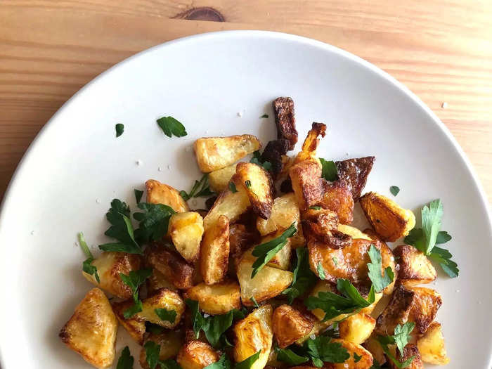 The English roasted potatoes that Garten learned from Emily Blunt are in second place. 