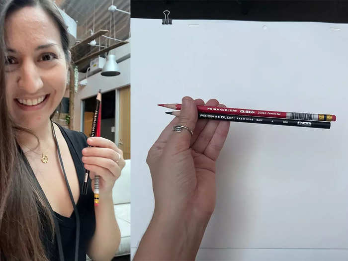 After getting sketch paper, everyone received black and red Prismacolor pencils to bring their masterpieces to life. 