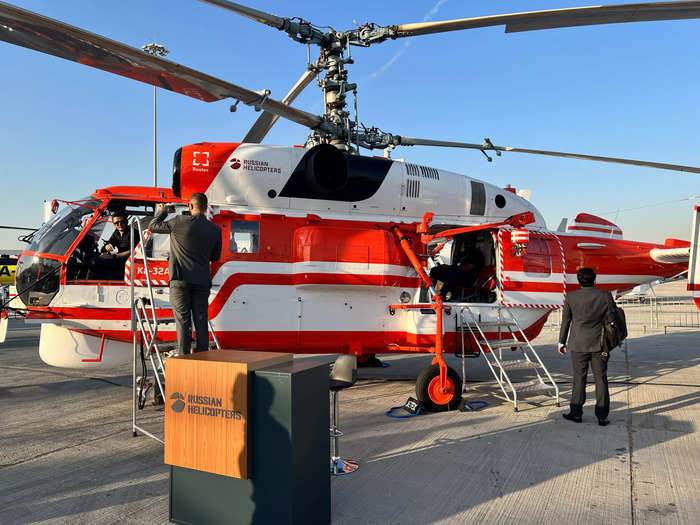 Also on show was the Ka-32A, a heavy multipurpose helicopter. Other models can be used for police operations, but this version is set up for fighting fires.