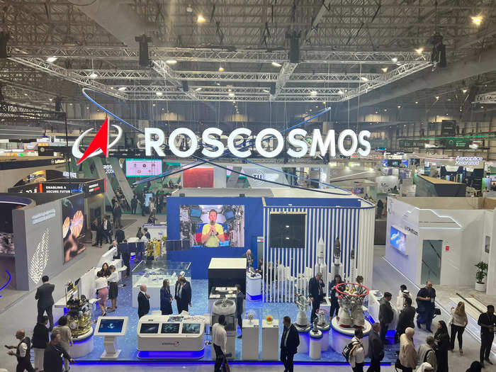 And indoors, Roscosmos had an elaborate exhibition stand.