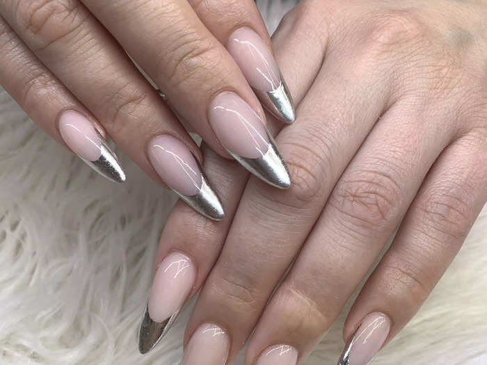 Chrome French manicures are here to stay.