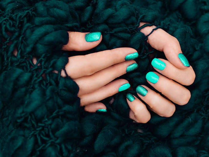 Velvet nails offer an eye-catching look. 