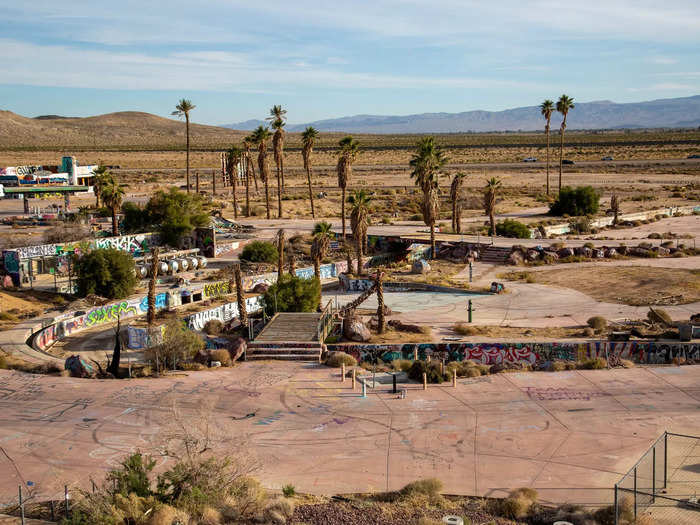 While rock-n-roll music once played across the property and 1950s references filled the park, only hints of the old theme remain today.