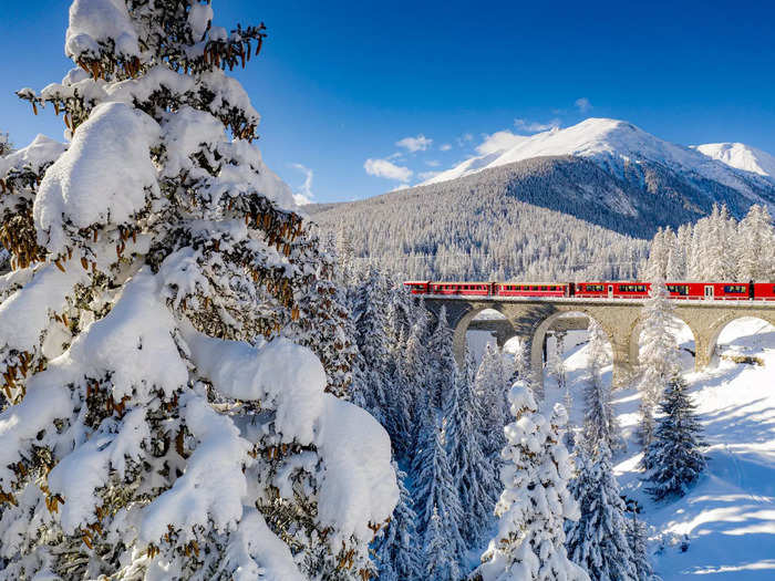 The Bernina Express travels on the highest railway tracks in Europe.