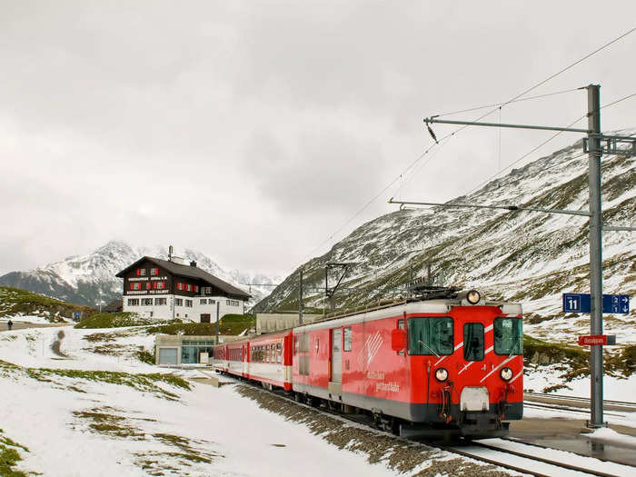 The Glacier Express is one of the most luxurious winter train journeys in Europe.