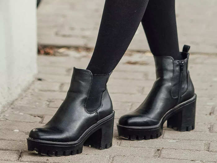 Chunky Chelsea boots are comfy and stylish. 