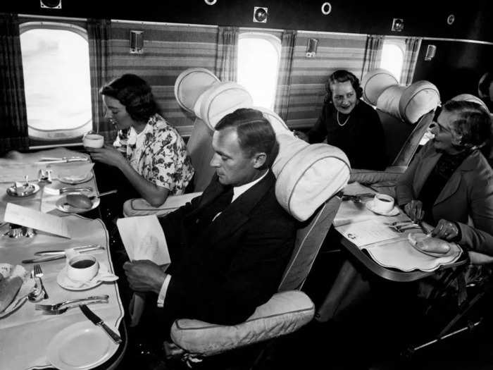 Back in the day, people ate airplane meals with metal cutlery.