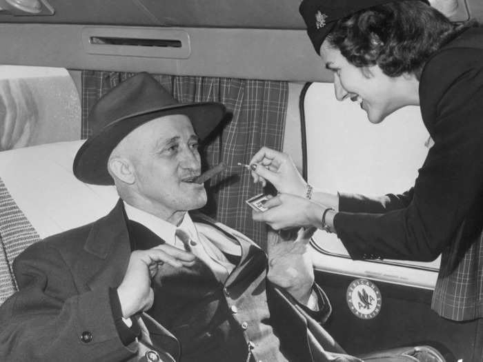 Flight attendants would even help passengers light their cigars.