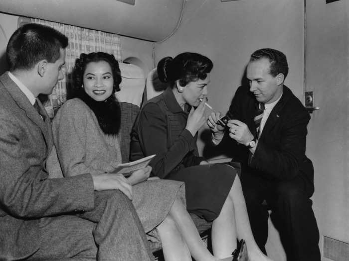 Smoking used to be commonplace on flights.