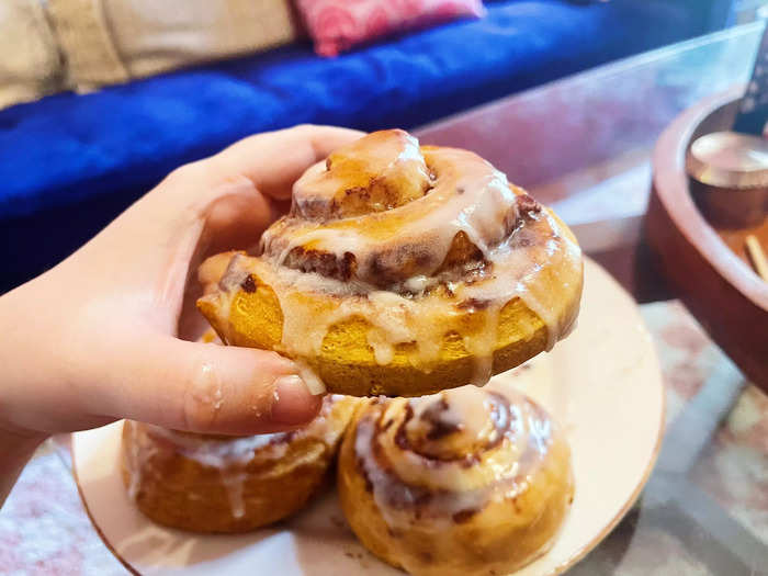 The cinnamon roll was among the largest of the rolls and puffed up a significant amount while baking. 