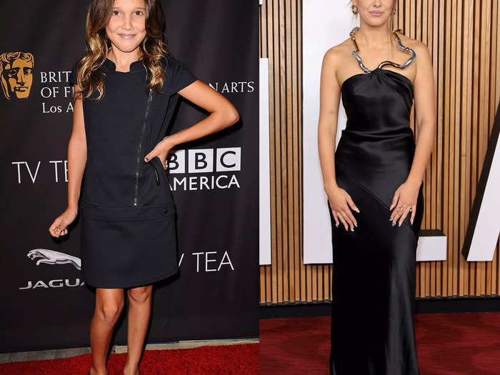 Millie Bobby Brown in 2014 vs. 2023. 