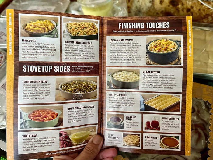 The instructions on how to reheat each dish were simple and thorough.