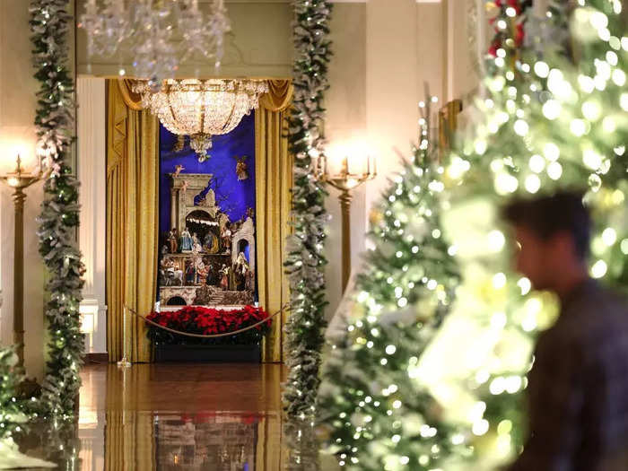 The Nativity scene in the East Room has been displayed during every holiday season at the White House since 1967.