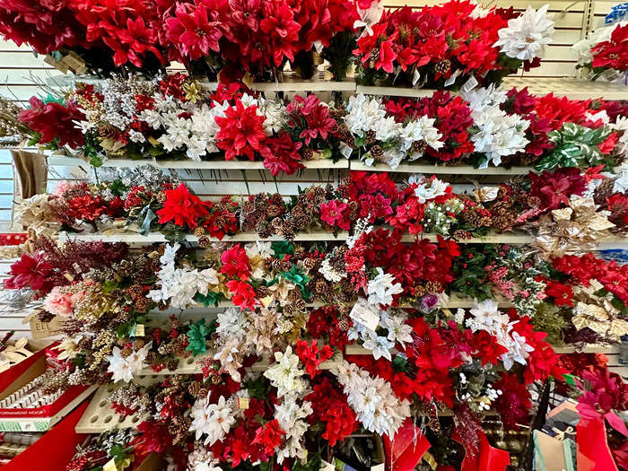 Dollar Tree was well-stocked with festive artificial flowers.