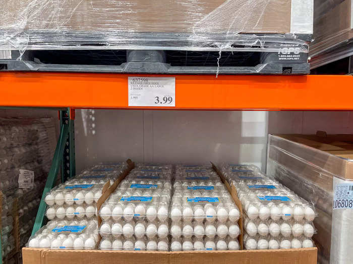 No matter where I am, eggs are an essential. Costco sells two dozen for $3.99.