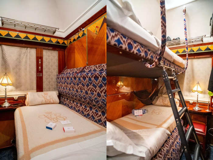 At night, stewards transformed the couches into bunks.