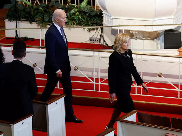 First Lady Jill Biden accompanied President Biden.