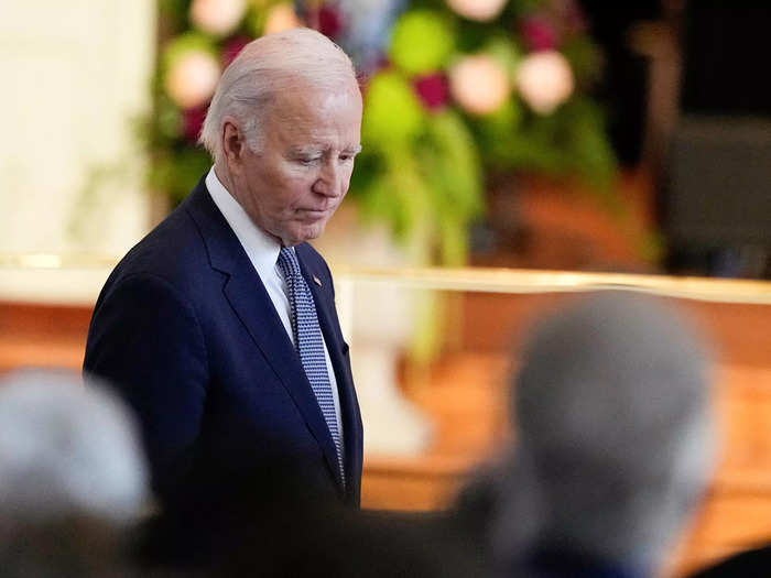 Longtime friend President Joe Biden attended the memorial. 