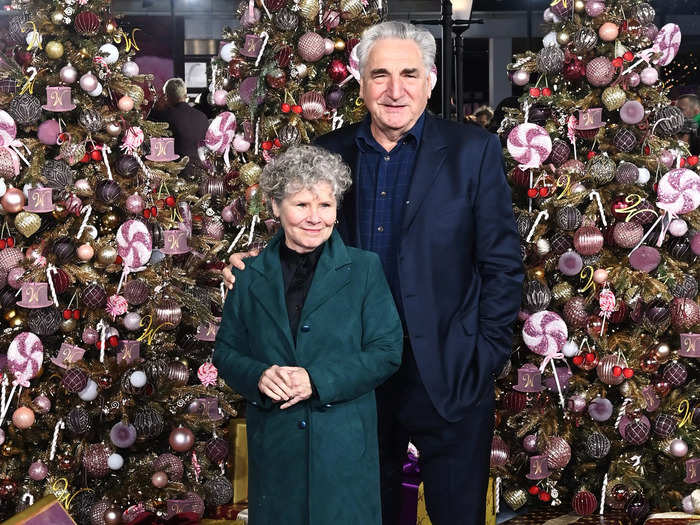 "The Crown" star Imelda Staunton attended the premiere to support her actor husband, Jim Carter, who plays Abacus Crunch.