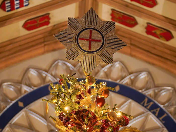 This year, the tree features a star marking the 675th anniversary of the Order of the Garter.