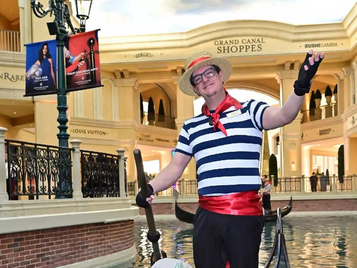 The gondola ride at the Venetian was as peaceful as it was entertaining. 