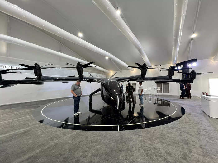 Archer had the biggest presence in the pavilion, with a full scale model of its Midnight eVTOL.