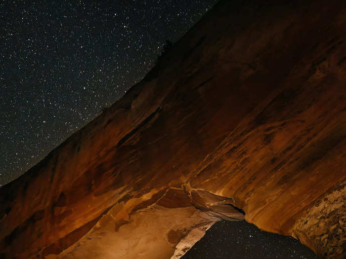 Traci Edwards photographed a couple rappelling under the stars, an image that won in the contest