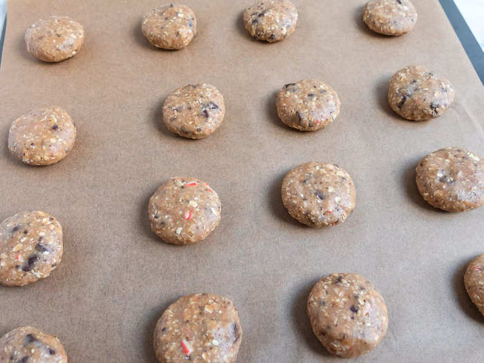 Bake the cookies until the edges start to turn golden. 