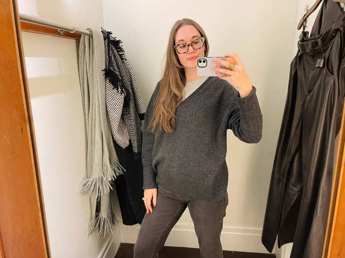 This cashmere sweater was soft, but was too big.